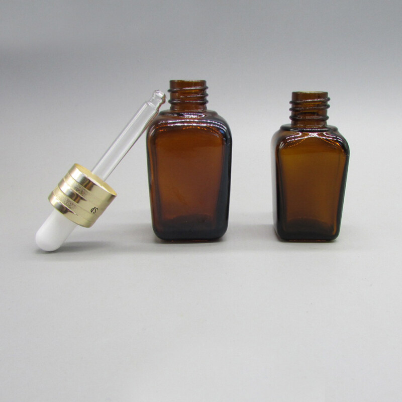DNOB-511 Glass Square Amber Essential Oil Bottle for Skin Care