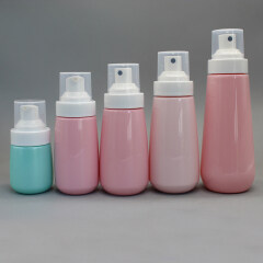Custom 60ml 100ml 120ml Round Pink PET Plastic Fine Mist Spray Bottle for Skin Care