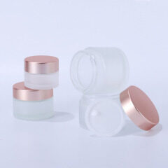 30g 50g Glass frosted Cosmetic Cream Jar with rose gold Cap DNJB-504