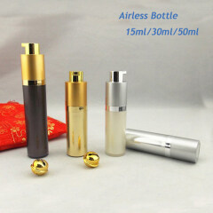 15ml Round Cosmetic Silver Airless Bottle Packaging for Skin Care