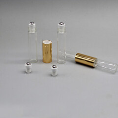 5mlx2 10mlx2 Clear Round Cosmetic Roll On Bottle with Steel Ball for Perfume