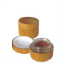 DNJW-500 Bamboo Round Cosmetic Jar with Glass Inner Jar