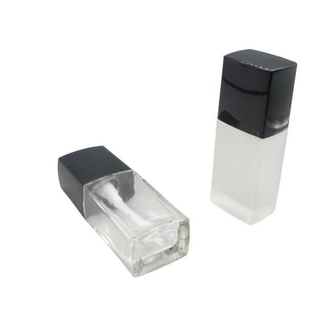30ml Frosted Glass Square Cosmetic Lotion Pump Bottle for Skin Care
