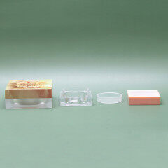 DNJF-560 Clear Square 15g Cosmetic Plastic Loose Powder Jar Container with Sifter