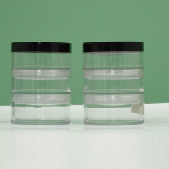 DNJF-553 35g Stackable Wide Mouth Cosmetic Clear Loose Powder Jar with Net