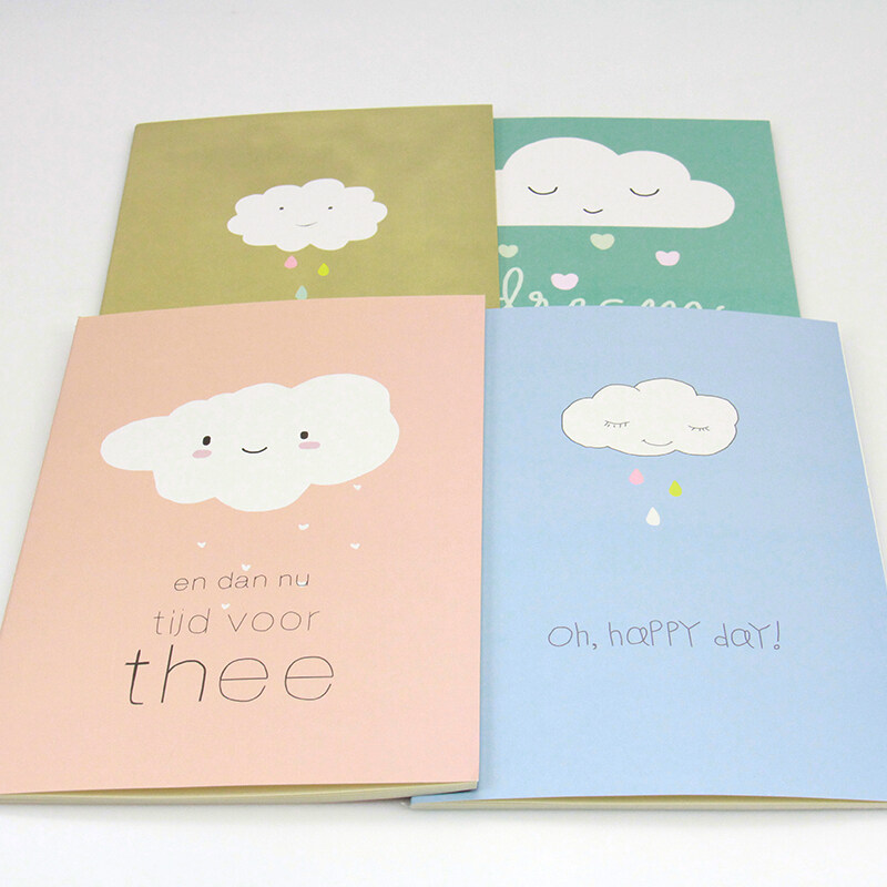 Cute Clouds Customized Printed High Quality  Cheap Price School Paper Cover Swing Notebook