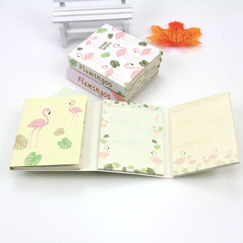 Cheap Custom Printed Promotional Foldable Popular Flamingos Sticky Notes Memo Pad