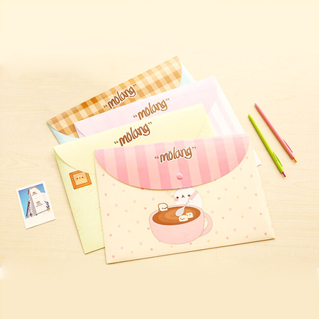  A4 Size PP File Poly Envelope with Snap Button Closure