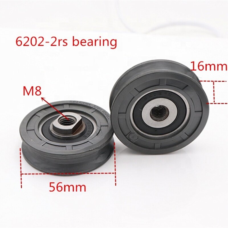 Elevator door slide roller wheel cable pulley with bearing 6202RS