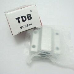 Блок подшипников скольжения SCS8UU марки TDB с хорошей производительностью, алюминиевый линейный подшипник для отверстия 8 мм
