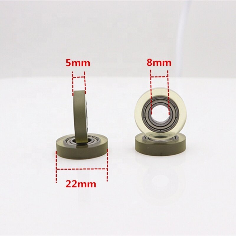 No noise 8*22*5mm size 688 GCR15 bearing PU material small pulley roller for ATM counting machine