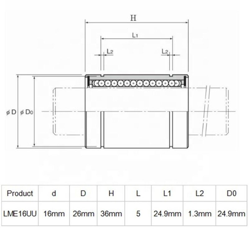 LME linear bearing TDB brand LME16 LME16UU Linear Motion Ball Bearing for bearing size 16*26*36mm