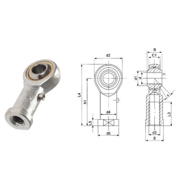 PHS Series PHS8 rod end joint bearing PHS8 female thread PHS8 rod end bearings with right hand left hand