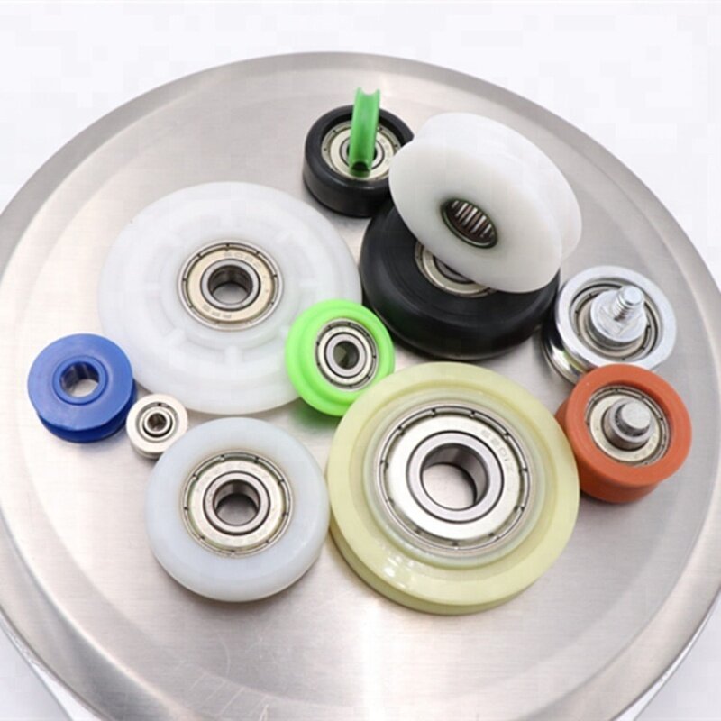 U groove pulley plastic with bearing 6000 nylon pulley for shower cabins