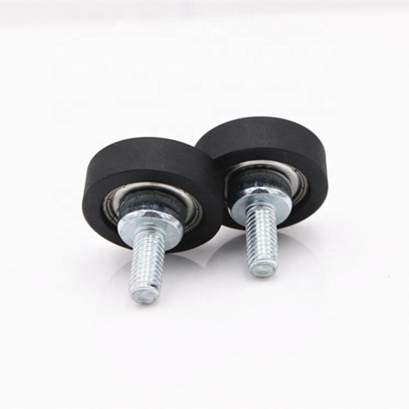 6*26*3.5mm 626 zz bearing with M6 screw PU material roller wheel for vending machine