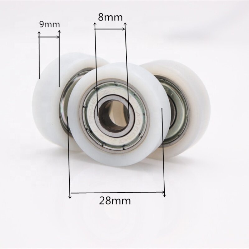 shower door roller wheel with U type groove monowheel small nylon wheel with bearing