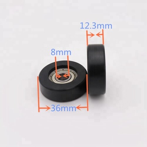 8mm ID nylon roller wheel window sliding Roller 8*36*12.3mm
