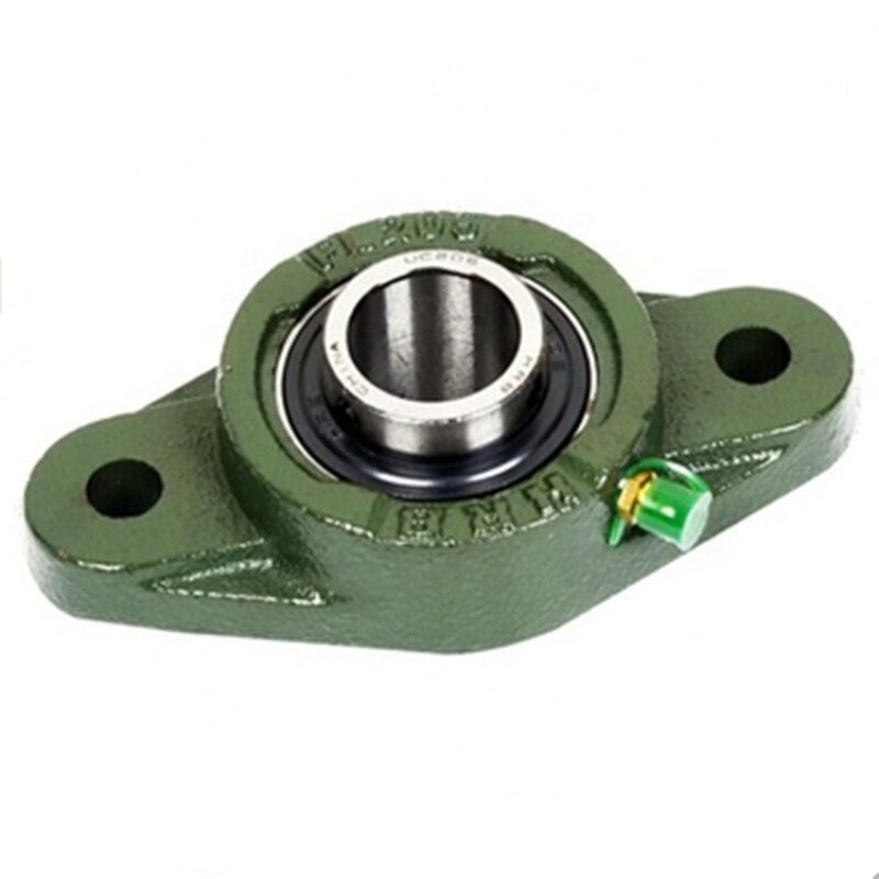 UCFL206 Metric Two Bolt Oval Cast Iron Flange Housing with 20mm Bore Insert