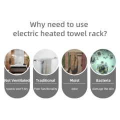 EVIA EV-75 Bathroom Heated Towel Rail Wall Mounted Electric Towel Rack