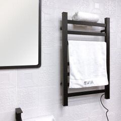 EVIA EV-130 Modern Bathroom Electric Black Towel Rack Wall Mounted