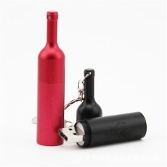 USB 2.0 Flash Drives Metal Red Wine Bottle Memory Stick Wate