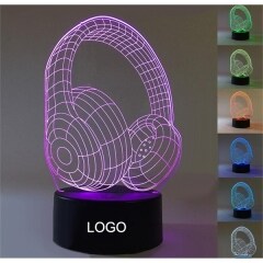 Headset Shaped 3D LED Lamp