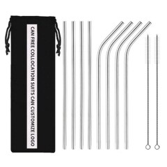 Reusable Stainless Straw 10 in 1 Set
