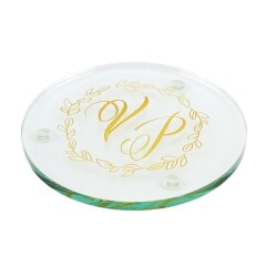 Round Jade Glass Coaster