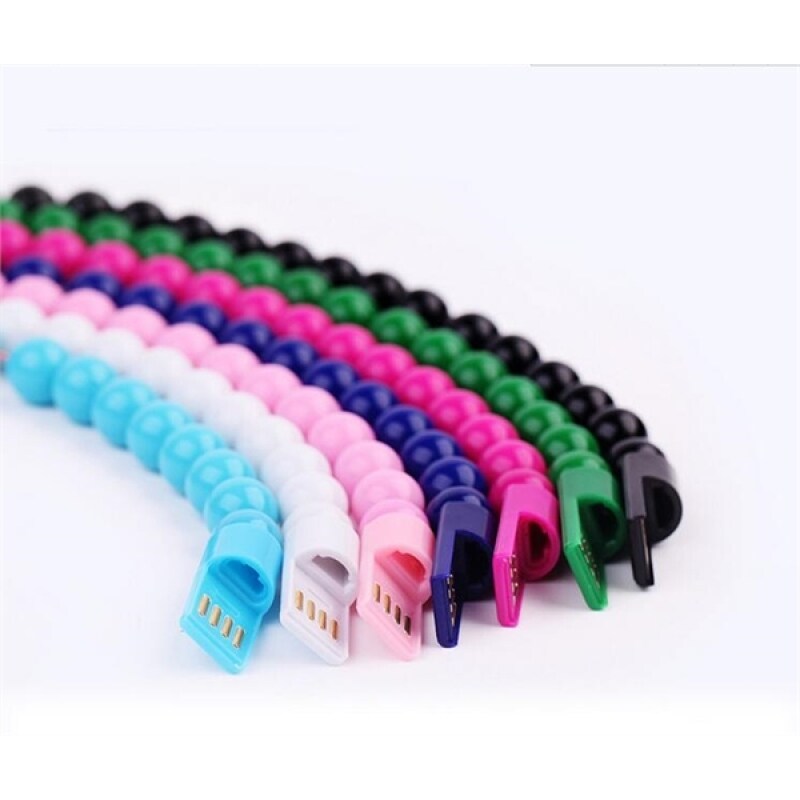 Wrist Band Beads Fast USB Charger Cable