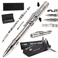 Self Defense EDC Tactical Pen W/ LED Flashlight & Knife