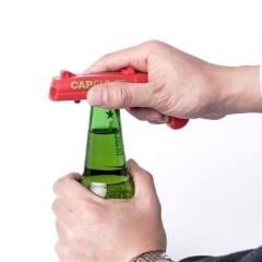 Toy pistol catapult bottle opener