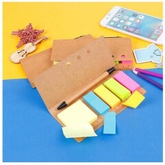 Sticky Notes Desk Set with Ball Pen And Ruler