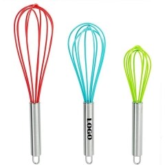Custom Silicone Kitchen Whisks with Stainless Steel Handle