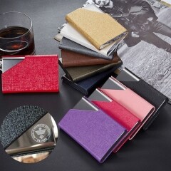 PU Stainless steel Card Holder