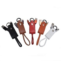 Leather Key Chain USB Cable