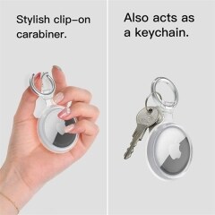 Transparent Case for AirTag with Keychain