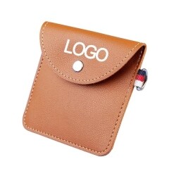 Soft PU Square Leather Earbud Case Portable Bag Organizer
