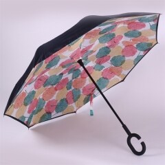 Reverse Folding Umbrella Windproof Big Straight Umbrella
