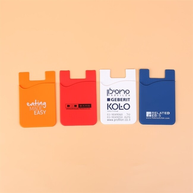 Silicone Stick on Cell Phone Wallet Suits Almost Phones