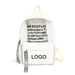 Lightweight Cool Backpack for School Half Clear Shoulder bag