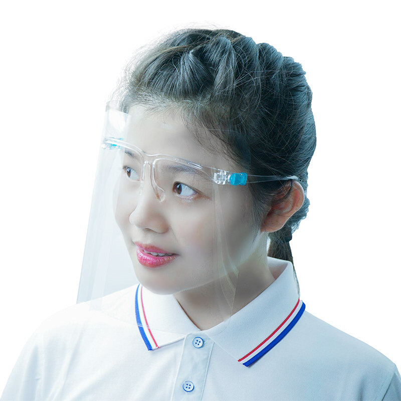 Safety Anti Fog Clear Face Shield With Eyeglasses Frame Transparent Glasses Frame Faceshield