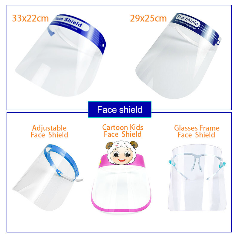 Adult Transparent Safety Anti Fog Face Shield Plastic Clear UV Protective Face Shield
