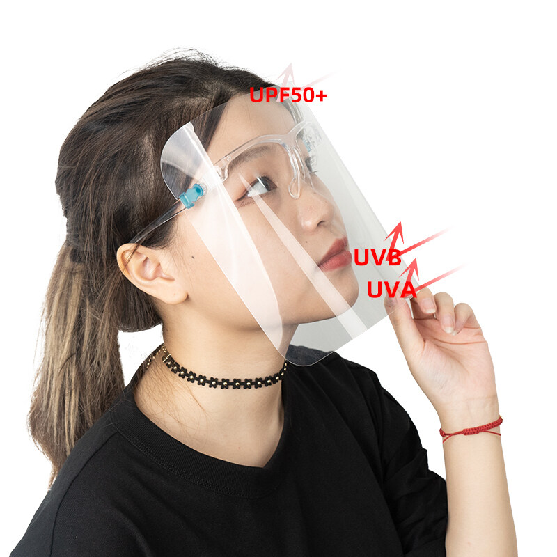 Wholesale UVproof face shield with Glasses frame adjustable Anti UV Face shield