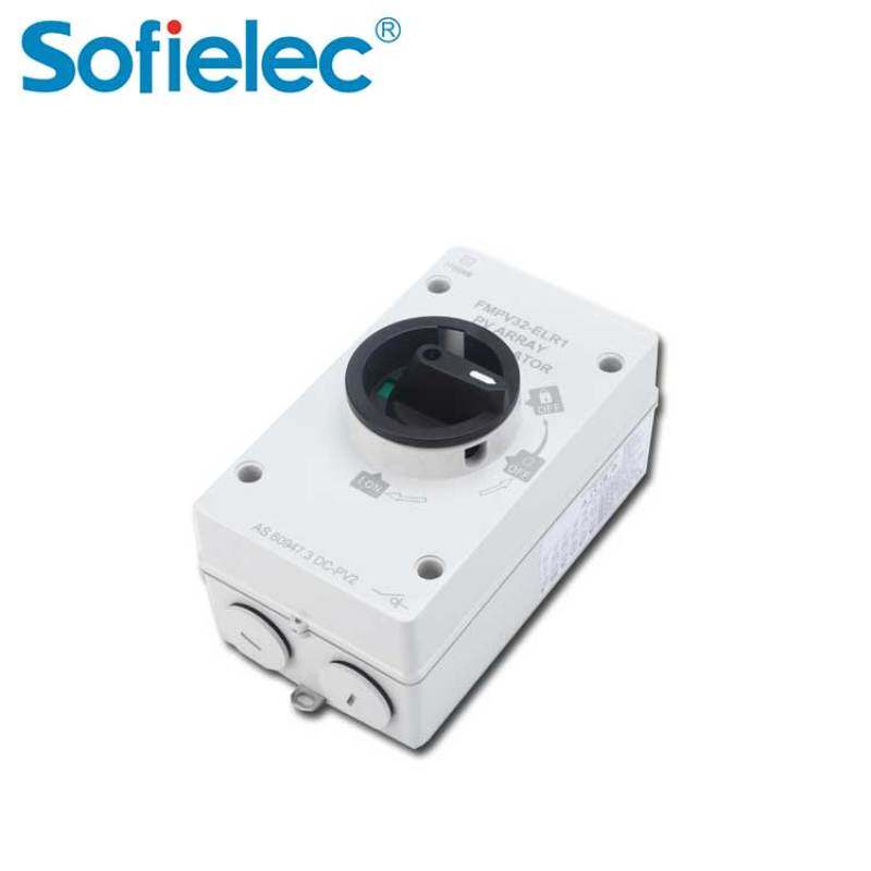 PV DC Isolator switch FMPV25-ELR1 series DC1200V 4P 16A CB TUV CE SAA aporval IP66 waterproof disconnector switch