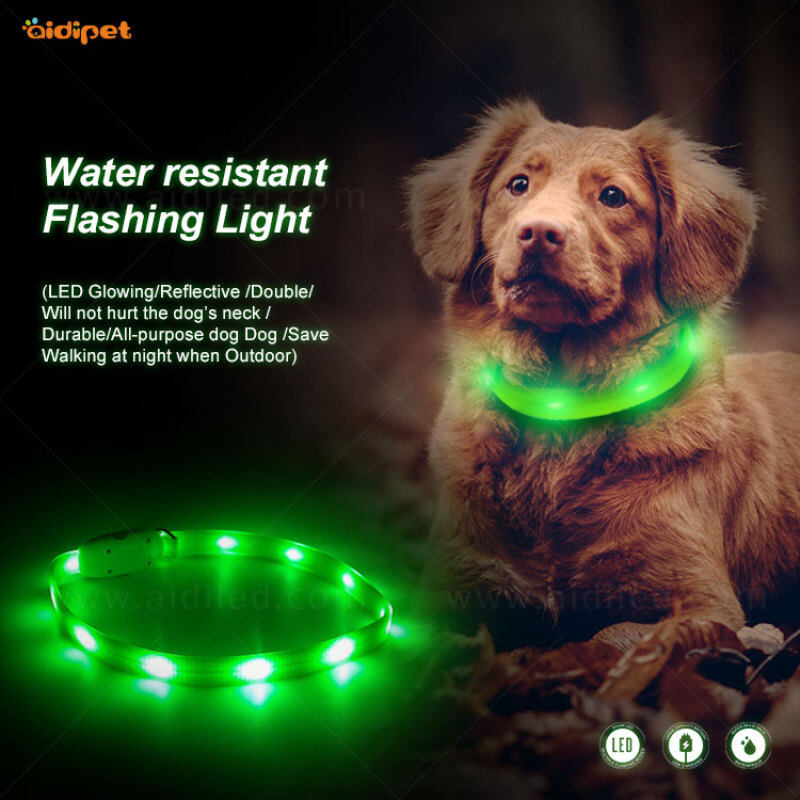 3 Flashing Modes Waterproof Light up Dog Collar Flashing Light Tags Led Dog Collar