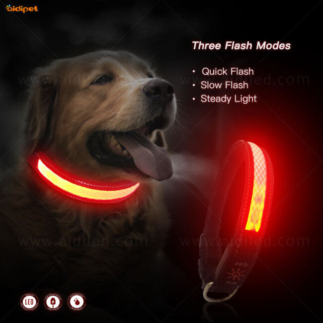 wholesale custom glow private label dog collars buckle pet products dog led light dog collar