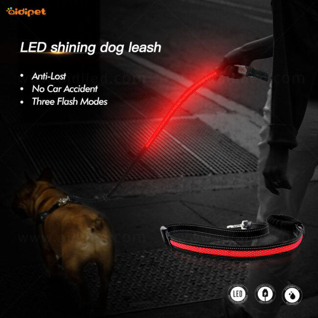 Новое поступление, поводок с подсветкой, светодиодный нейлоновый поводок для собак, регулируемый поводок для собак со светодиодной подсветкой