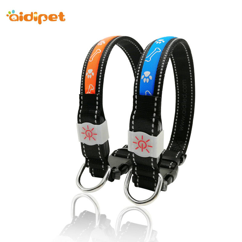 USB Rechargeable Led Dog Pet Collar Hundehalsband anzunden Led Water Proof Dog Collar with Printing
