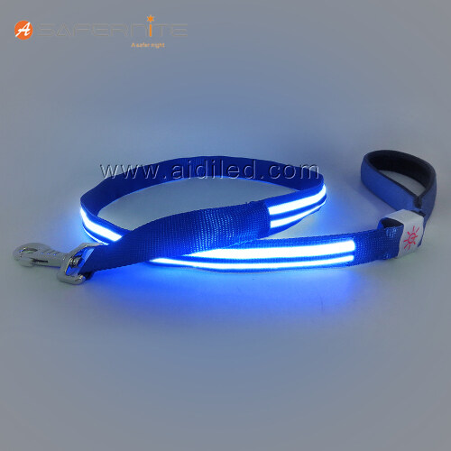 Dual Optical Fibers Colorful Led Dog Leashes Nice Glow In Dark Dog Leashes and Collars for Pet Night Safety