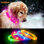 Waterproof Silicone Dog Glow Collar Light up Pet Dog Necklace Glow in Dark USB Rechargeable Pet Collars